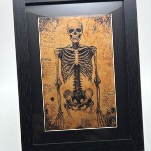 🖤 Vintage Gothic Anatomy Skeleton Art Print – 5x7 Framed 🦴📜